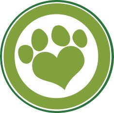 Love Paw Print Green Circle Banner Design