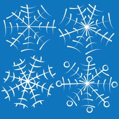 snowflakes isolated on blue background