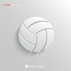 Volleyball icon - vector white app button
