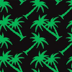 Seamless pattern with silhouettes coconut palm trees N16