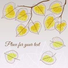 Linden leaf yellow style with place for your text N2