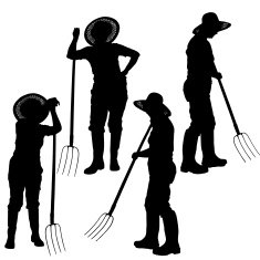 Vector silhouette of a gardener N56