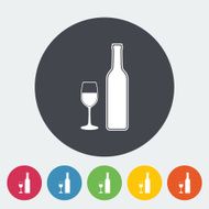 Wine flat icon N8