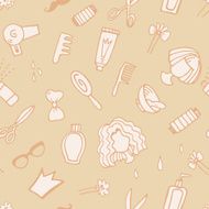 Pattern with hairdresser elements