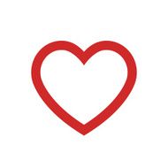 Heart flat outline icon love symbol N2