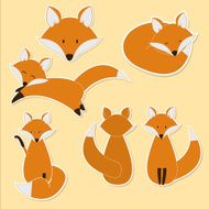 cute fox sticker set N2