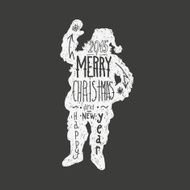 Santa Claus abstract isolated on a black backgrounds vector illustration