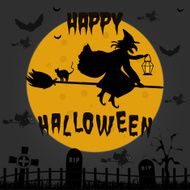 Witch Flying Over The Moon N6