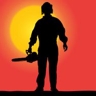 Vector silhouette of a worker N20