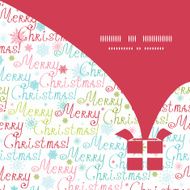 Vector merry christmas text gift box silhouette pattern frame card