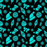 Christmas silhouettes seamless pattern N3