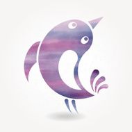 Stylized silhouette of small bird N2