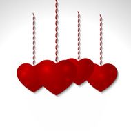 Red volumetric heart vector - congratulation with Valentine&#039;s Da N2