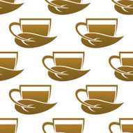 Seamless pattern of tea cups N2