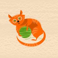Kitten with a ball of yarn
