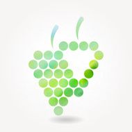Stylized silhouette of green grape