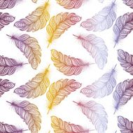 Seamless pattern with feathers N47