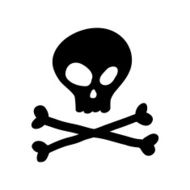 Skull icon isolated Hand drawn illustration Halloween symbol