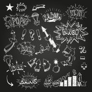 Set comic book explosion hand drawn vector illustration