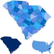 South Carolina state &amp; counties map
