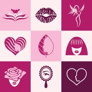 beauty salon icons vector set