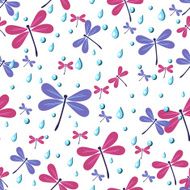 seamless pattern dragonflies
