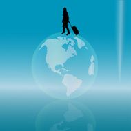 Vector silhouette of woman N418