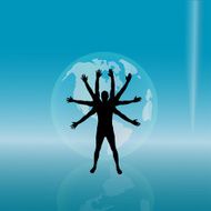 Vector silhouette of man N188