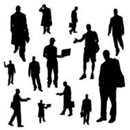 Vector silhouette of businessman N122