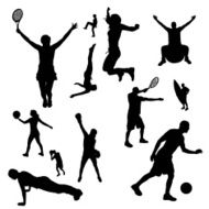Vector silhouettes of people N232