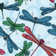 seamless pattern with dragonflies N9