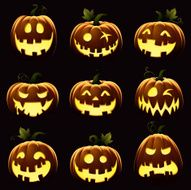 Halloween Pumpkin Set - silhouette