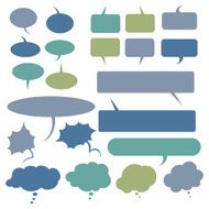 Vector Set of Flat Comics Bubbles Talk and Think N3