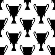 Seamless pattern of trophy cups