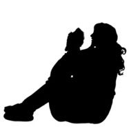 Vector silhouette of woman N420