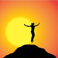 Vector silhouette of woman N422