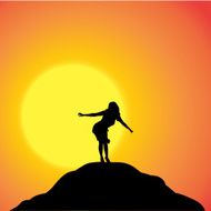 Vector silhouette of woman N423