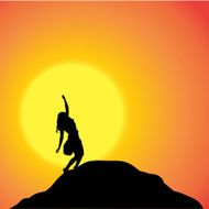 Vector silhouette of woman N424
