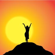 Vector silhouette of woman N425