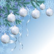 Christmas background with branches and balls N3