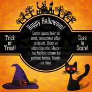 Happy halloween banner with greetings sample text Spooky trees haunted