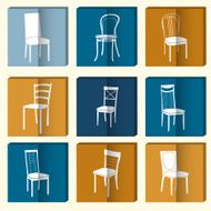 Chair icon set symbol furniture N2