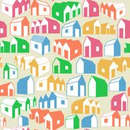 Seamless geometric background with houses