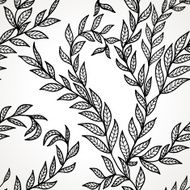 Seamless black and white floral background N2