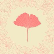 Autumn background with ginkgo leaf