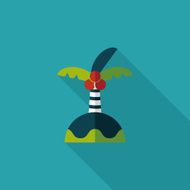 Palm tree flat icon with long shadow N9