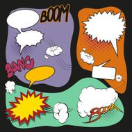 Vector comic book explosion elements Cartoon symbols N2