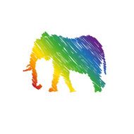 Elephant abstract isolated on a white backgrounds vector illustration N3