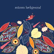 holiday card with flowers and birds N2