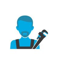 Maintenance plumber blue icon